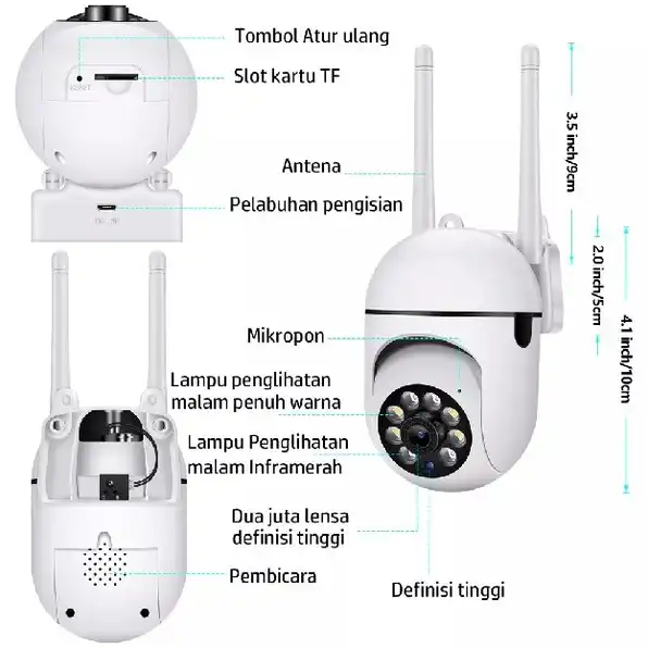 CCTV Wifi Mini Tersembunyi Tanpa Kabel 