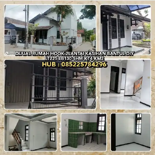 DIJUAL RUMAH HOOK 2LANTAI KASIHAN BANTUL YOGYAKARTA. LT225 LB130 SHM KT4 KM2. H: 085225784296