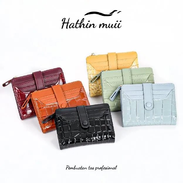 Wallet Dompet Wanita Original Realpict Croco Leather Dompet Lipat