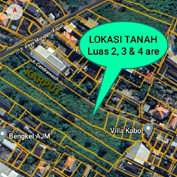 Dijual 2 are & 4 are, Jl. Cendrawasih Selingsing Raya Munggu Kapal Cepaka Kediri Tabanan