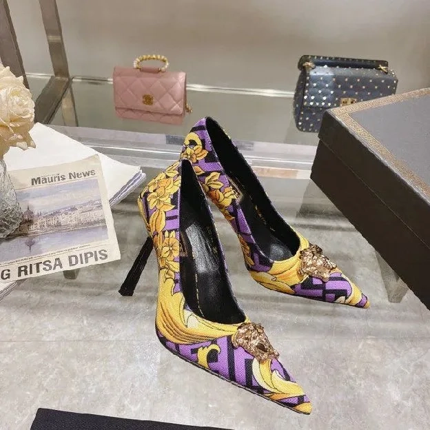 Sepatu heels wanita fendace fendi versace joint