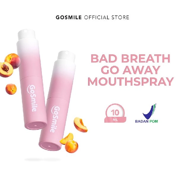 Bad Breath Go Away Mouthspray Peach - Mouth Spray Mulut Fresh untuk Menghilangkan Bau Mulut [BPOM}