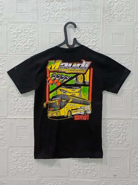 Kaos Anak Gambar Bus Bahan Catton 100%