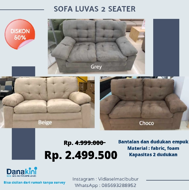 sofa 2 dudukan minimalis 