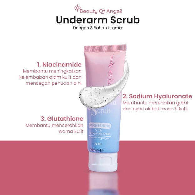 Beauty Of Angel Underarm Scrub 50gr With Niacinamide Krim Ketiak Untuk Mencerahkan & Mengangkat Sel