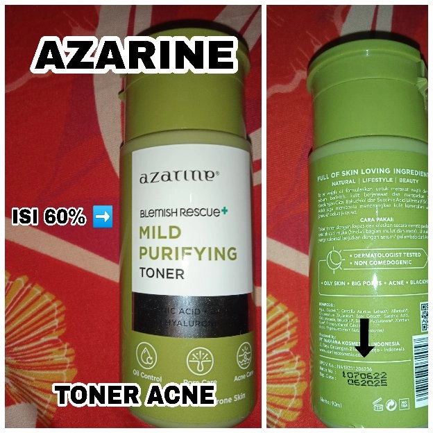 AZARINE SERUM + TONER ACNE PAKET (PRELOVED) 