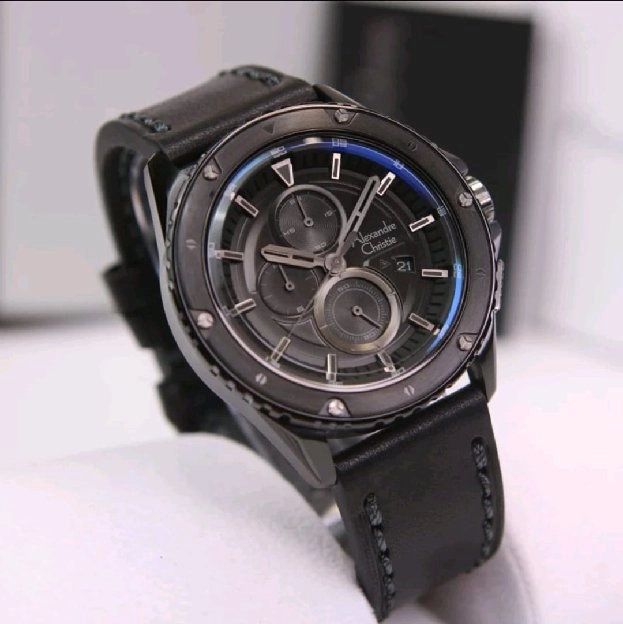 Ready!!Jam Tangan Alexandre Christie AC 6653 MC Pria Tali Kulit