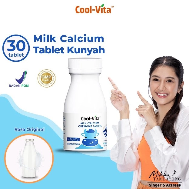 CoolVita Milk Calcium Chewable (Kunyah) Rasa Original Flavor isi 30 Tablets