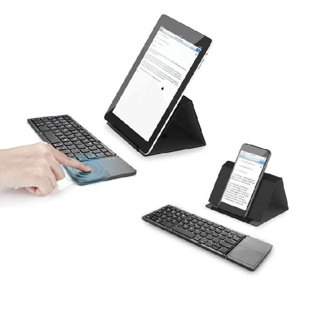 Foldable Wireless Keyboard Lipat & Touchpad Bluetooth Mac hp ios laptop Android PC Windows ipad pro