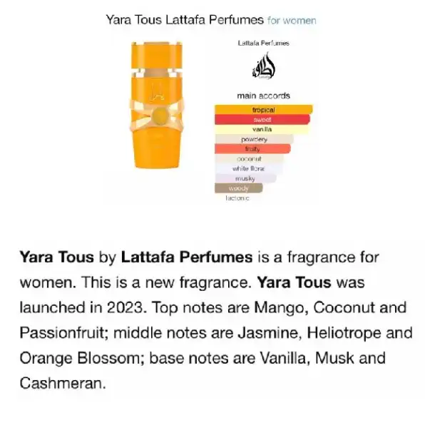 Parfume YARA, YARA MOI, YARA TOUS , ASAD EDP 100ML | LATTAFA