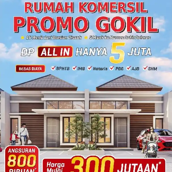 Grand Artha Mulya Rumah Komersil 5 Juta All In Sampai SHM 