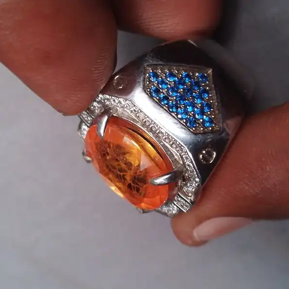 cincin batu orange safir 