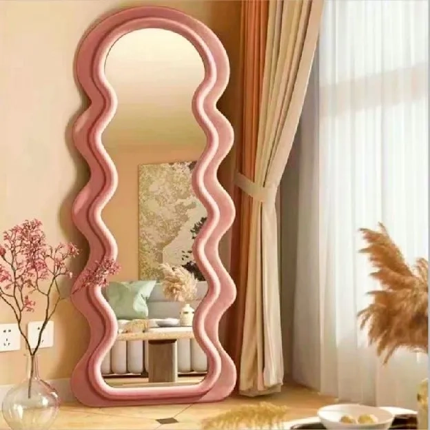 Cermin Aesthetic / Cermin Estetik / Irregular Wavy Mirror / Standing Mirror Aesthetic / Standing Mir