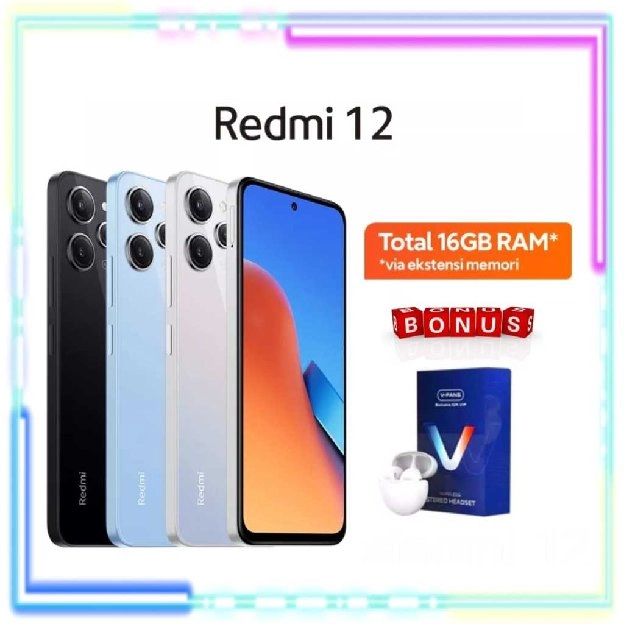 XIAOMI REDMI 12 8/256 & 8/128 NEW GARANSI RESMI