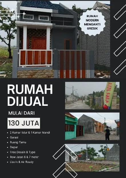 Rumah Kavling Menganti KJP Konsep Perumahan Cash / Inhouse Hrg Mulai 130jt