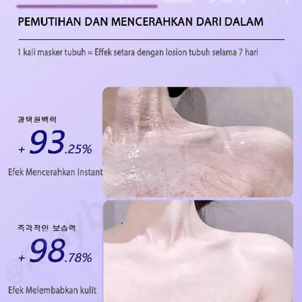 2 IN 1 Body Mask Whitening Cream Blecing Pemutih Badan Permanen Cepat Dan Ampuh | 100% Asli Pelembab