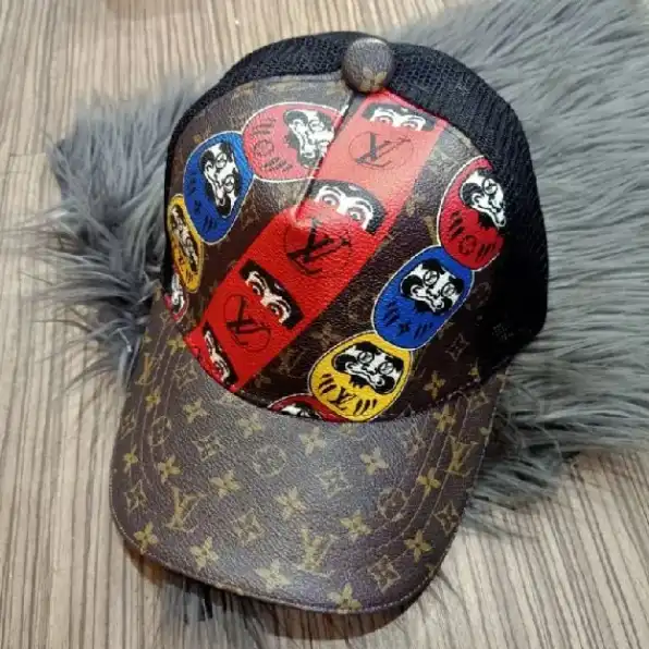 Topi LV x Daruma Monogram Jaring Topi Baseball