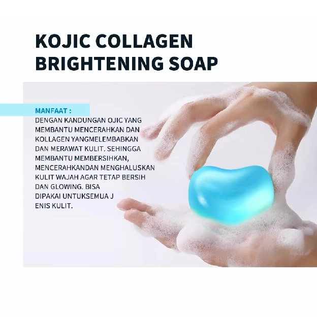 Collagen Brightening Soap / Bright Glow Face Soap / Soap/ Sabun /Pemutih Badan