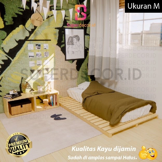 Alas Tempat Tidur Kayu Pallet (M) SLIM / Dipan Pallet / Alas Tempat Tidur aesthetic