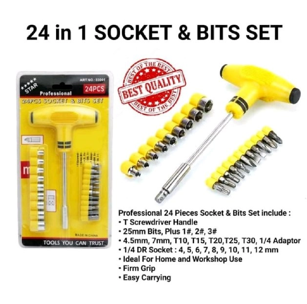 Kunci T Sock 24 in 1