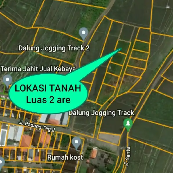 Dijual 2 are, Jl. Padang Tegal P. Permai Dalung Kuta Utara