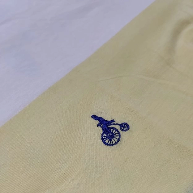 Bean pole kaos polo shirt big stripe white yellow original second