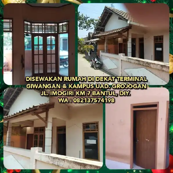 DISEWAKAN RUMAH DI DEKAT TERMINAL GIWANGAN & KAMPUS UAD. GROJOGAN JL. IMOGIRI KM 7 BANTUL, DIY