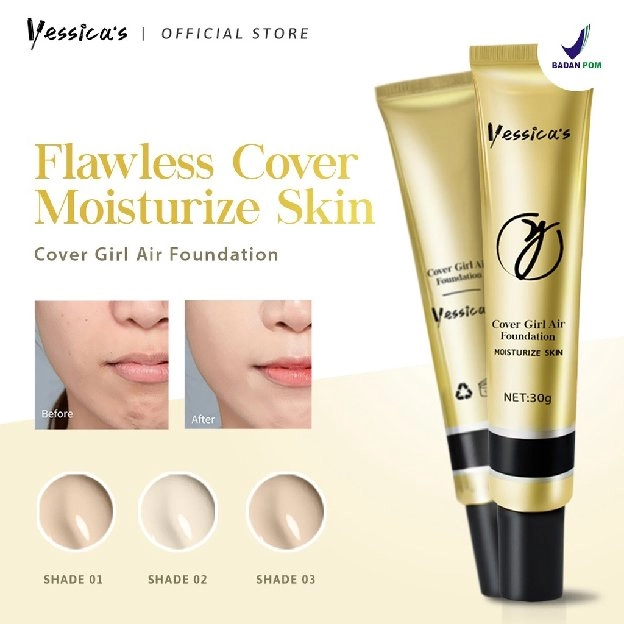 Yessica Waterproof Foundation Cover Girl Air Moisturize skin 30gr