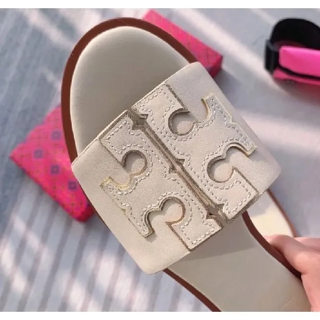 Tory burch sandals slippers fashion women's shoes flat shoes SSF03 WHITE2