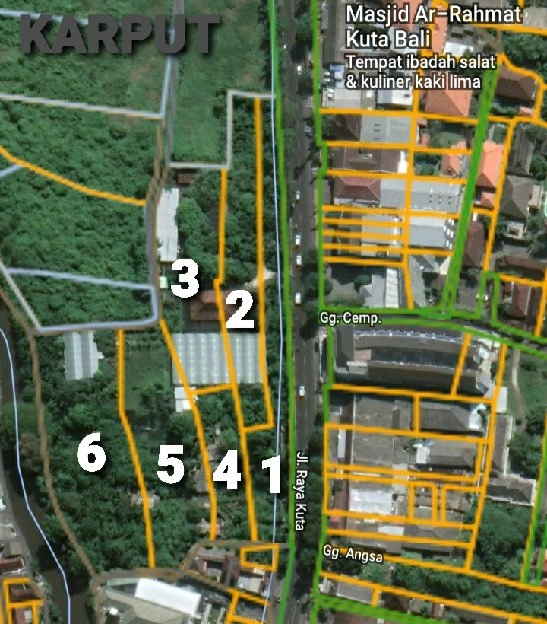 Dijual 1,53 Ha. Jl. Raya Kuta Central Parkir Imam Bonjol Denpasar