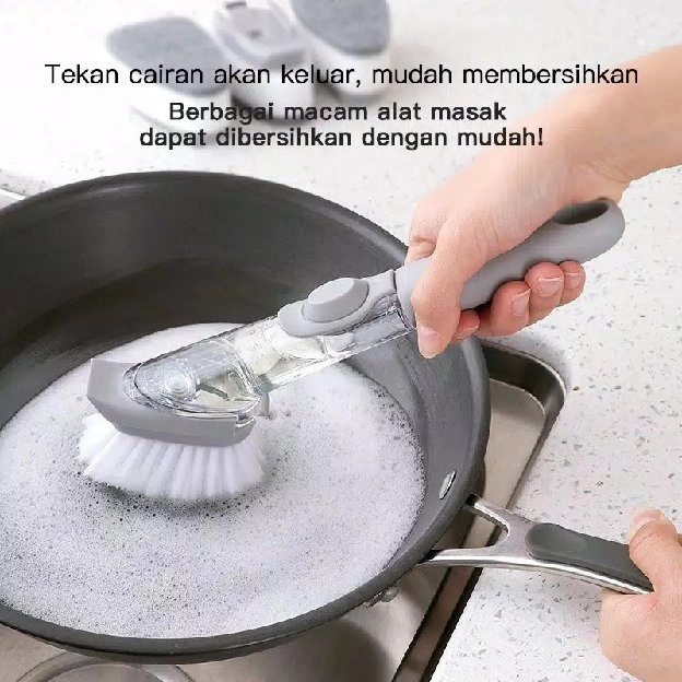 Cleaning Brush Alat Sikat Dapur Dispenser Cuci Piring Panci FreeSponge