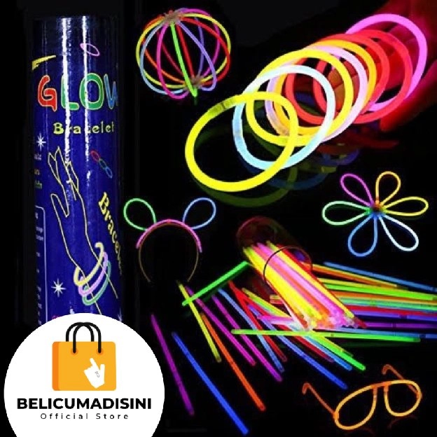 Glow Stik Termurah / Gelang Glow Light in the Dark / Gelang Fosfor Party Night / Aksesoris Accessori