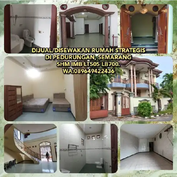 DIJUAL/DISEWAKAN RUMAH STRATEGIS DI PEDURUNGAN, SEMARANGSHM IMB LT505 LB700.WA:089649422436