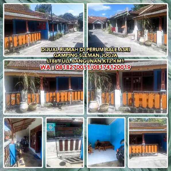 DIJUAL RUMAH DI PERUM BALE ASRI GAMPING SLEMAN JOGJA.LT86 FULL BANGUNAN KT2 KM1.WA:0818270011