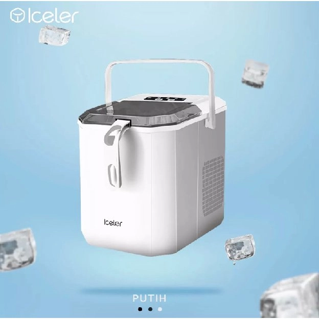 Mesin Es Iceler Portable Ice Maker 12KG per Hari Dengan Handle membuat es cepat 6 menit jadi 9pcs es