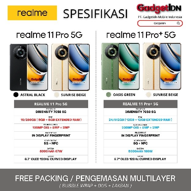 REALME 11 Pro+ 5G 12/512GB 8/256GB REALME 11 PRO + GARANSI RESMI REALME INDONESIA