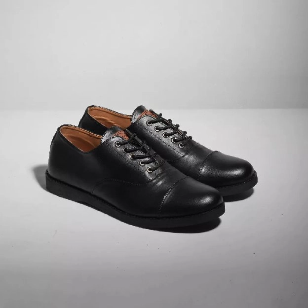 Sepatu Pantofel Kulit Full Black Original