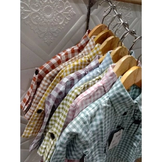 PROMO ❗❗baju/blouse/kemeja anak perempuan masakini...usia 3-8tahundengan variasi bordir karakter meo