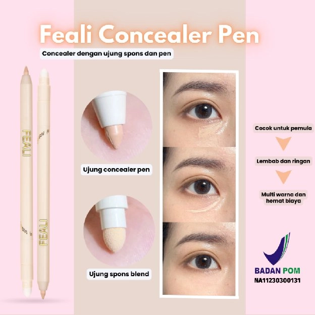 [BPOM] FEALI Concealer Pen + Spons Eye Pencil Concealer Stick Pen Full Cover Waterproof / Beauty Con