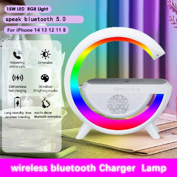 Ambient light 15w Wireless Charger Smart Home Atmospheric Lamp LED light Multifunct RGB Night Light 