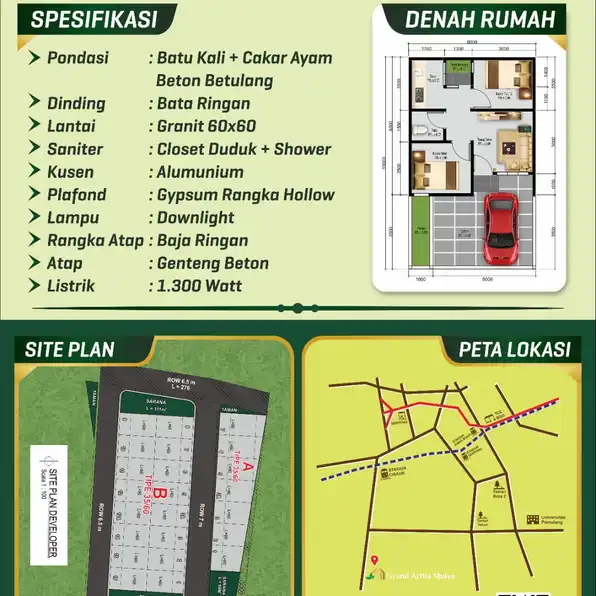 Grand Artha Mulya Rumah Komersil Tanpa DP Dekat Stasiun