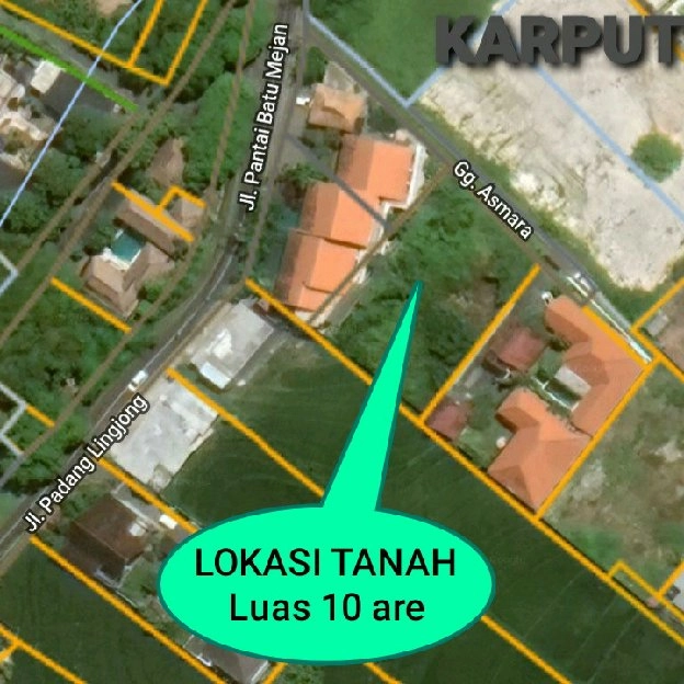 Dijual 10 are, Jl. Padang Linjong Pantai Batu Mejan Kuta Utara