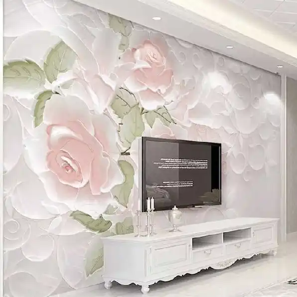 Pasang wallpaper dinding 3d custom toko jual dan pesan hordeng murah rollblind vertikal blind