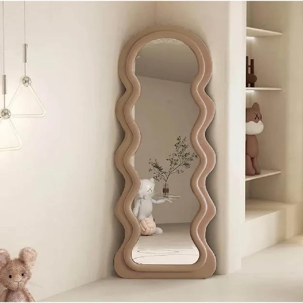 Cermin Aesthetic / Cermin Estetik / Irregular Wavy Mirror / Standing Mirror Aesthetic / Standing Mir