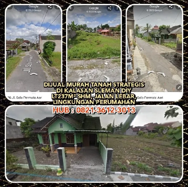 TANAH DIJUAL : DIJUAL MURAH TANAH STRATEGIS DI KALASAN SLEMAN YOGYAKARTA.LT237M² SHM JALAN LEBAR.