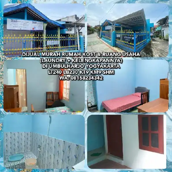 DIJUAL MURAH RUMAH KOST & RUANG USAHA LAUNDRY + KELENGKAPANNYA DI UMBULHARJO YOGYAKARTALT240 LB230 