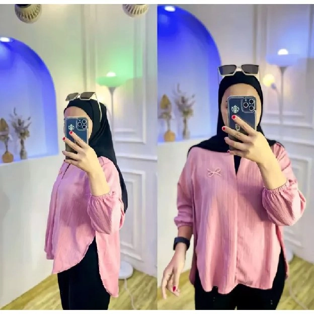 PROMO ❗❗Blouse Wanita Polos - Blouse Baby Crush - Outher Premium Wanita 