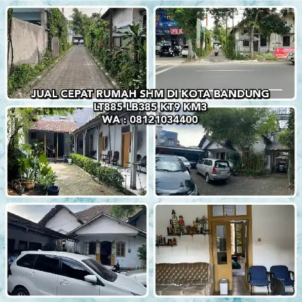 DIJUAL CEPAT RUMAH SHM LOKASI STRATEGIS DI KOTA BANDUNG. LT885 LB385 KT9 KM3. WA : 08121034400* 