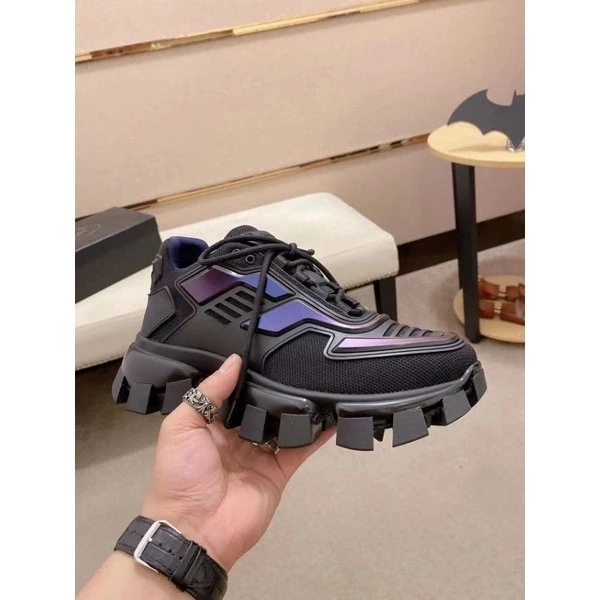 sepatu pria prada wedges sneakers hitam