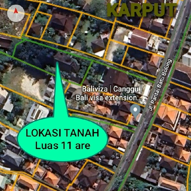 Dijual 11 are, Jl. Pantai Batu Bolong Canggu Kuta Utara Badung